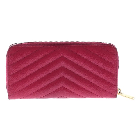 Yves Saint Laurent Red Quilted Wallet - Picture 2 of 12